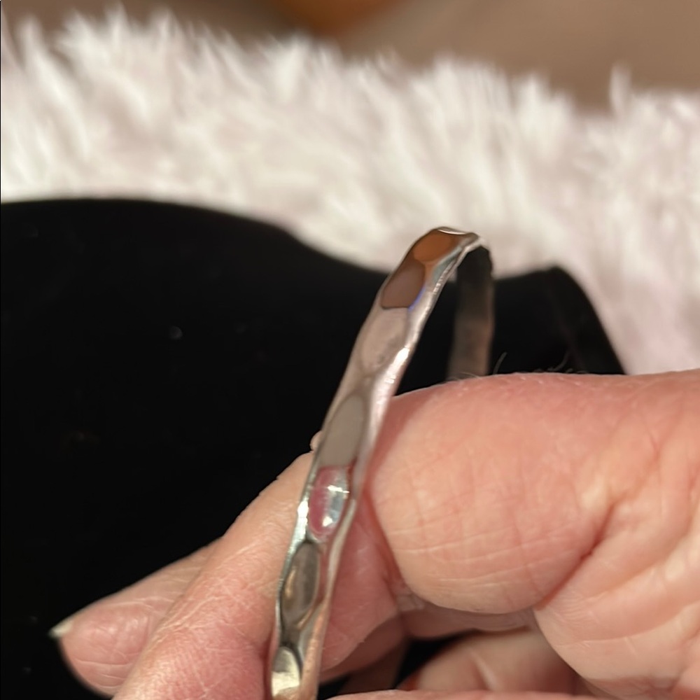 Chic Hammered Silver Bracelet